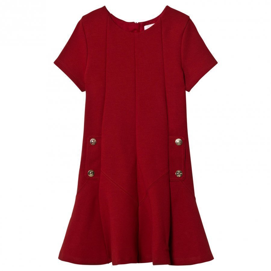 Chloé Red Milano Dress Branded Details Juhlamekko
