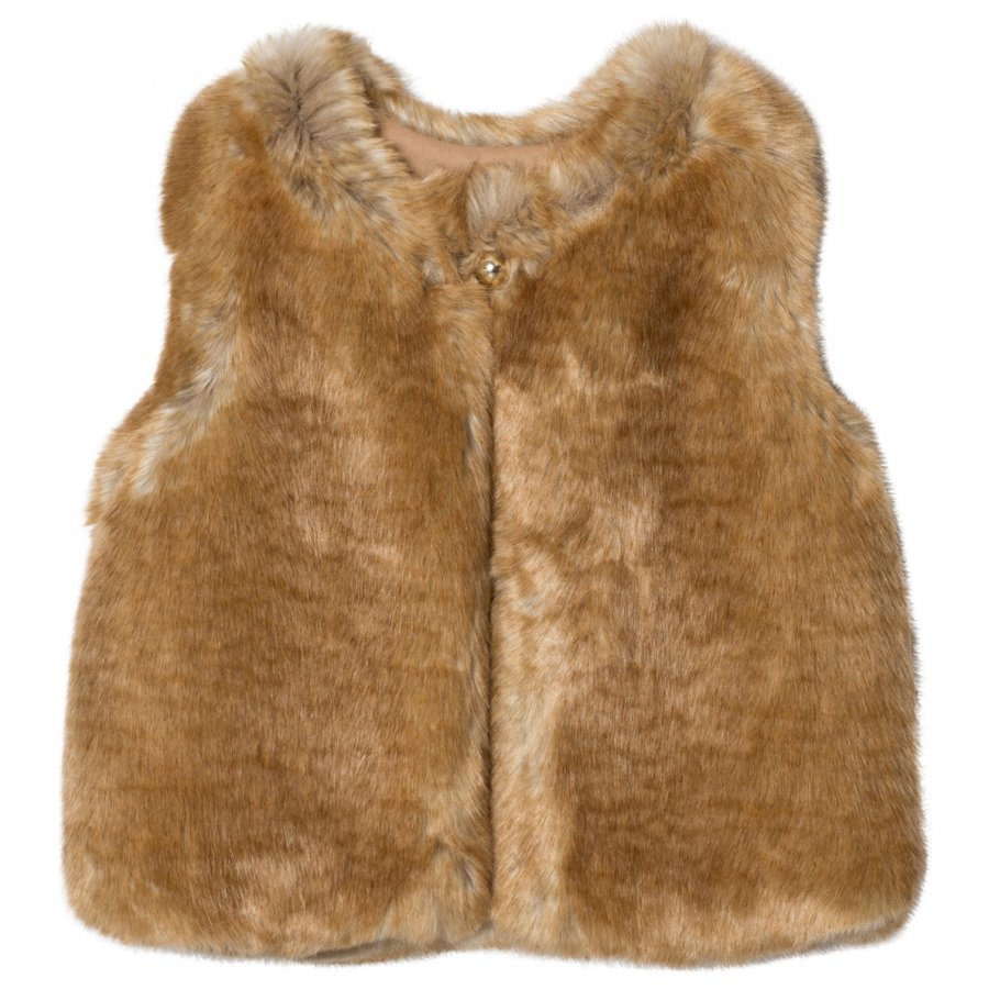 Chloé Tan Faux Fur Gilet Toppaliivi