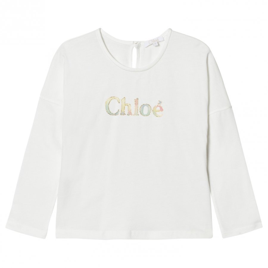 Chloé White Branded Tee T-Paita