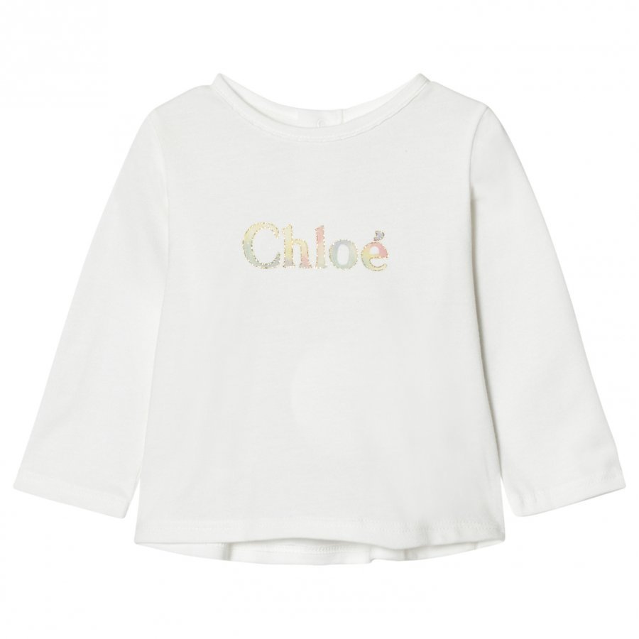 Chloé White Branded Tee T-Paita