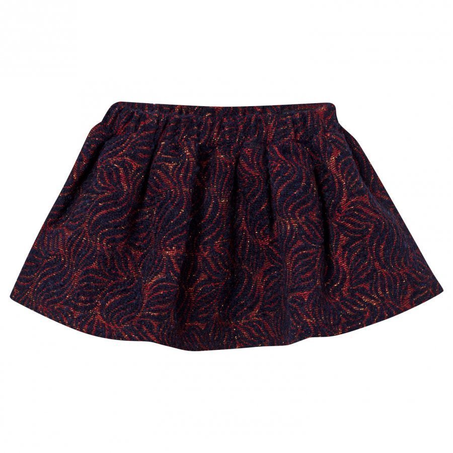 Christina Rohde Skirt Sparkling Party Navy/Red Lyhyt Hame