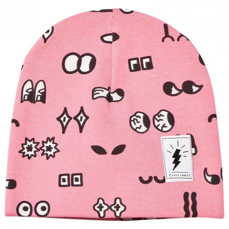 Civiliants Allover Print Jersey Beanie Pink Pipo