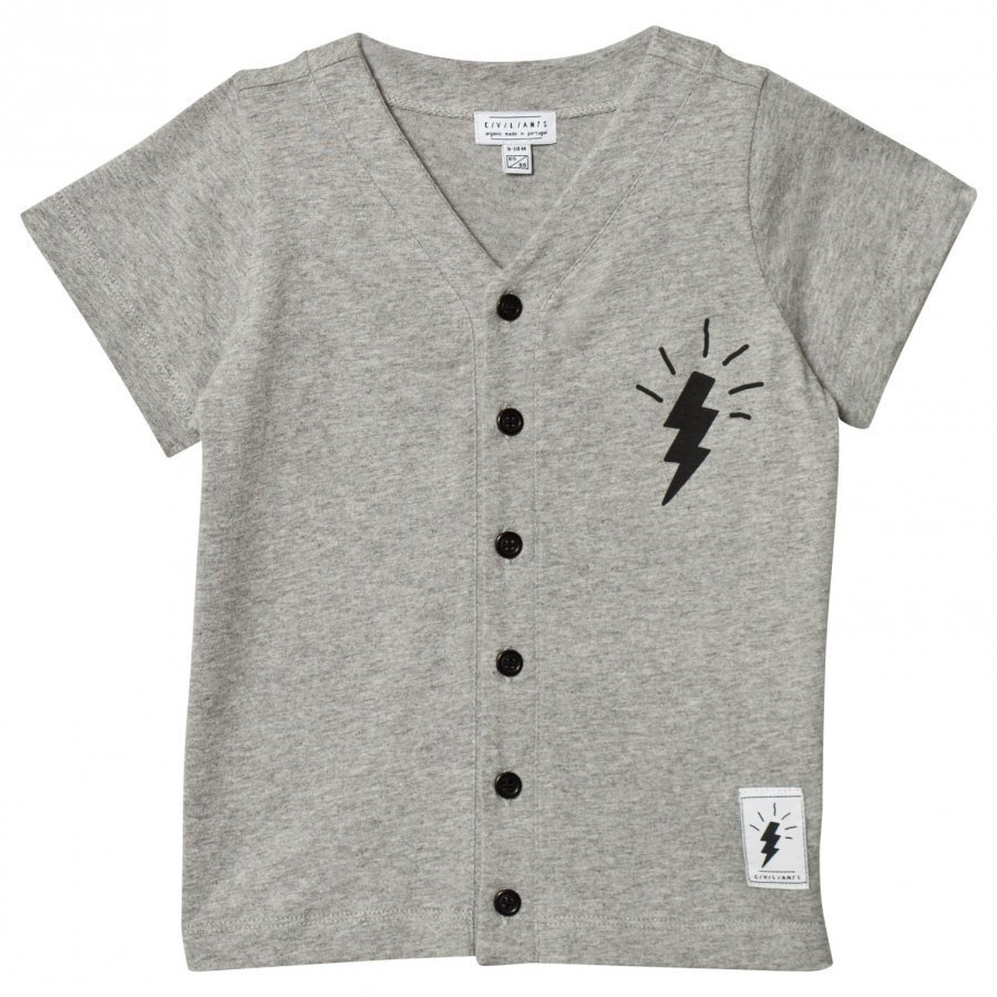 Civiliants Button Tee Grey Melange T-Paita