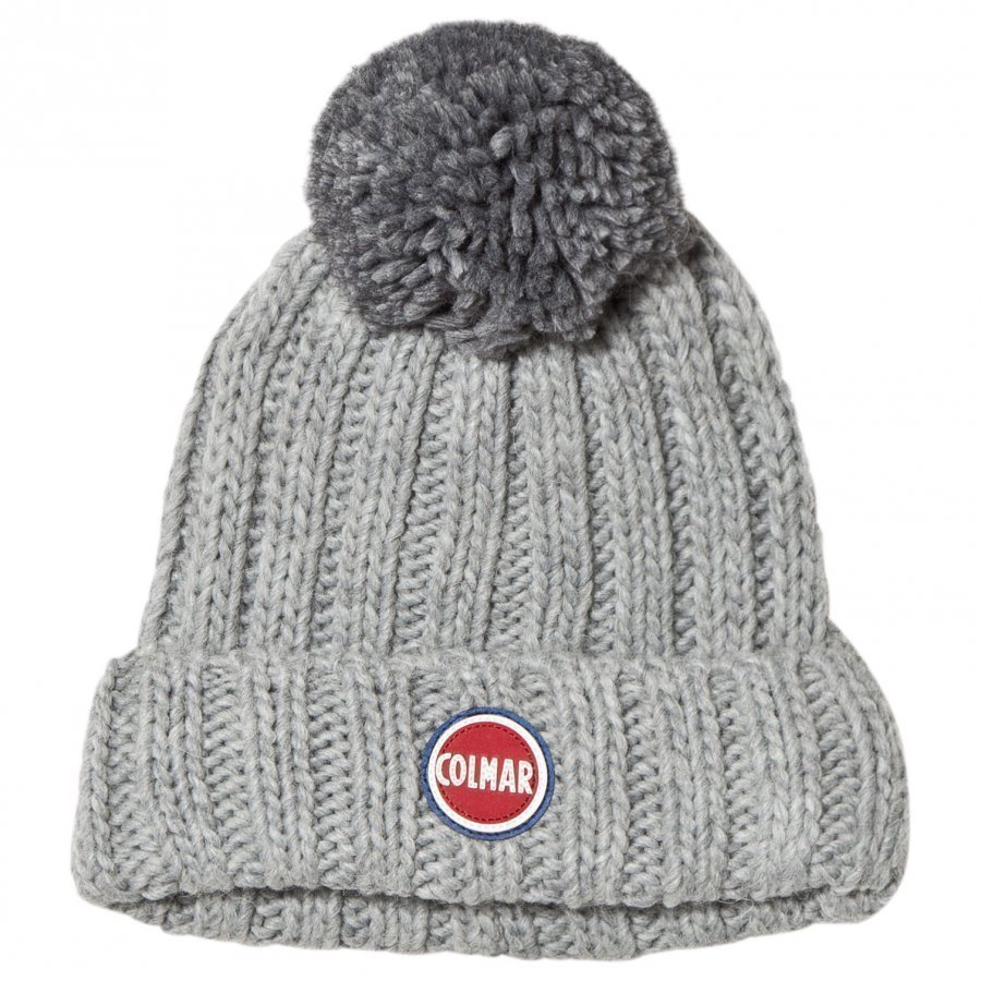 Colmar Grey Melange Branded Bobble Hat Pipo