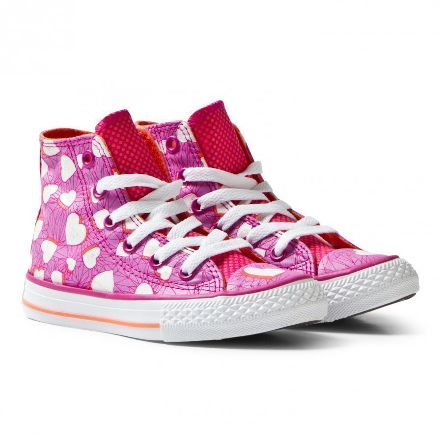 Converse Chuck Taylor All Star Heart Print Magenta Glow And White Lenkkarit