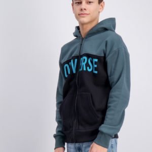 Converse Colourblock Full Zip Hoodie Huppari Vihreä