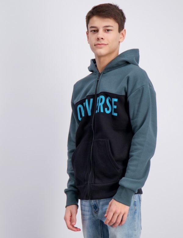 Converse Colourblock Full Zip Hoodie Huppari Vihreä