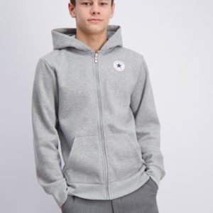 Converse Fleece Chuck Patch Full Zip Hoodie Huppari Harmaa