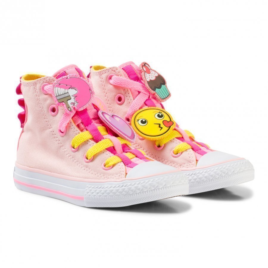 Converse Pink Chuck Taylor All Star Emoji Energy Loophole Hi Tops Lenkkarit