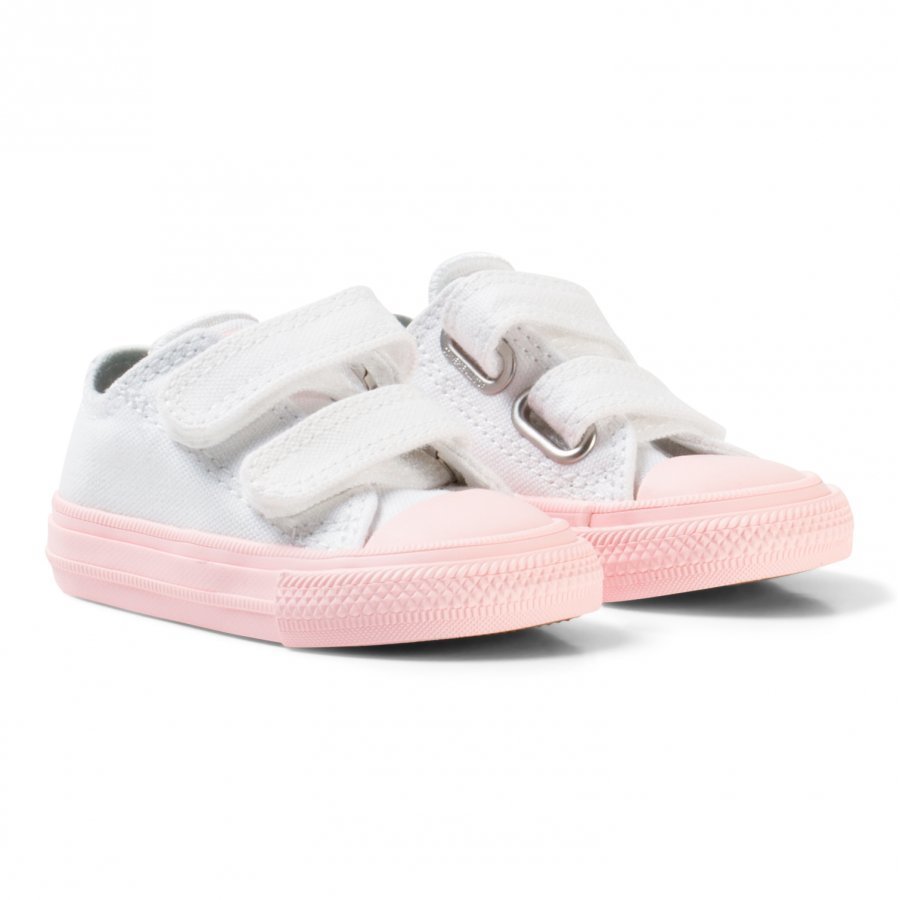 Converse White Chuck Ii All Star Velcro Trainer With Pink Sole Lenkkarit