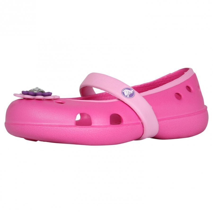 Crocs Keeley Petal Charm Flat Neon Magenta Ballerinat