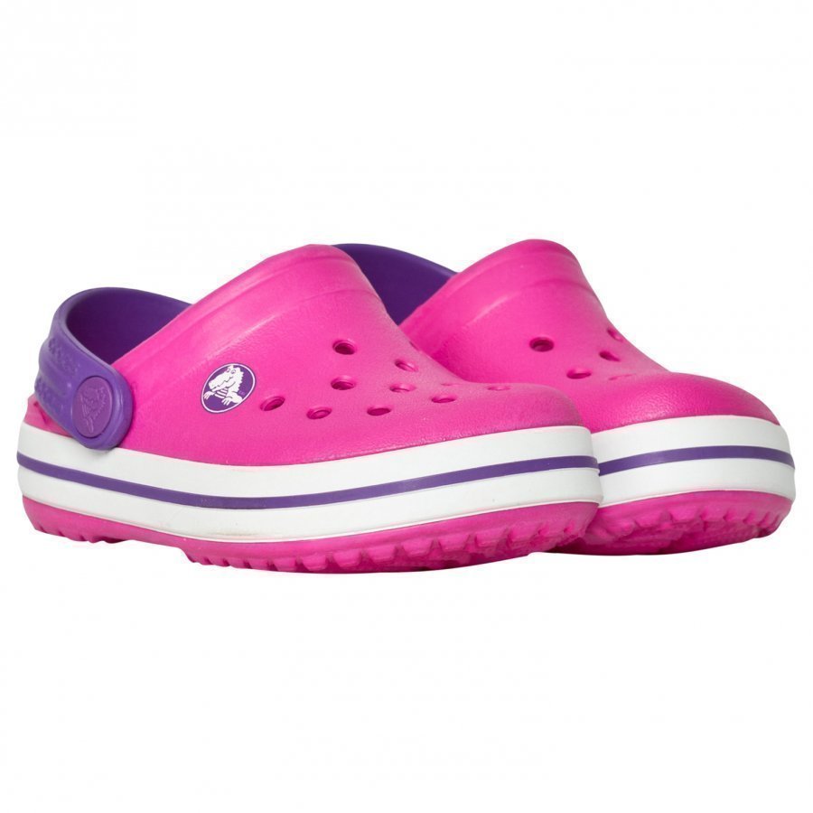 Crocs Kids' Crocband Neon Magenta/Neon Purple Slip On Kengät