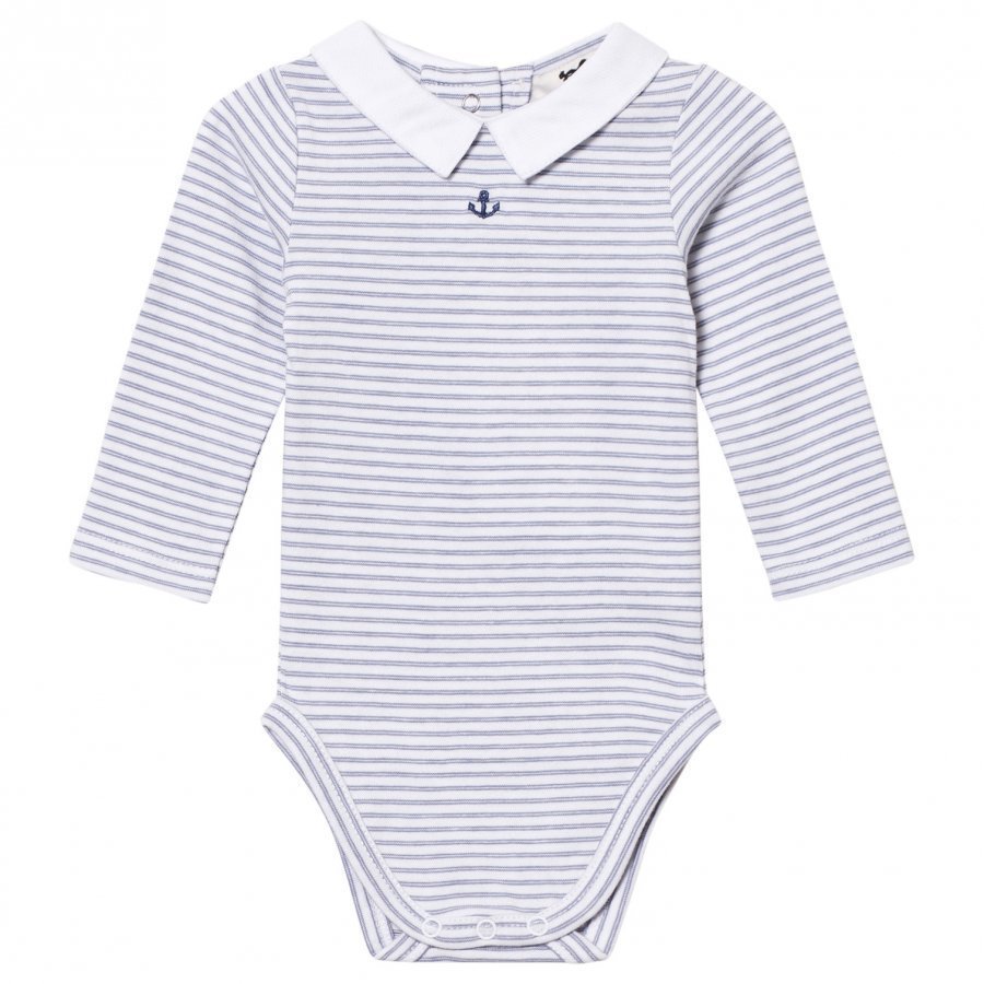 Cyrillus Navy And White Striped Long Sleeve Baby Body