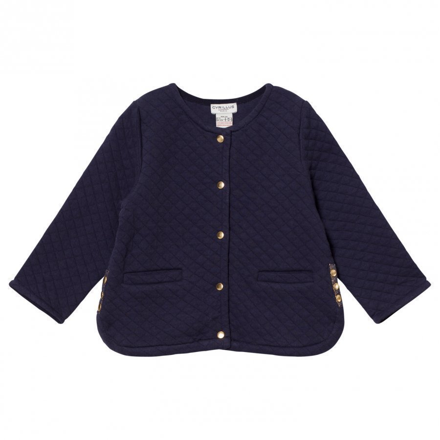 Cyrillus Navy Quilted Cardigan Tikkitakki