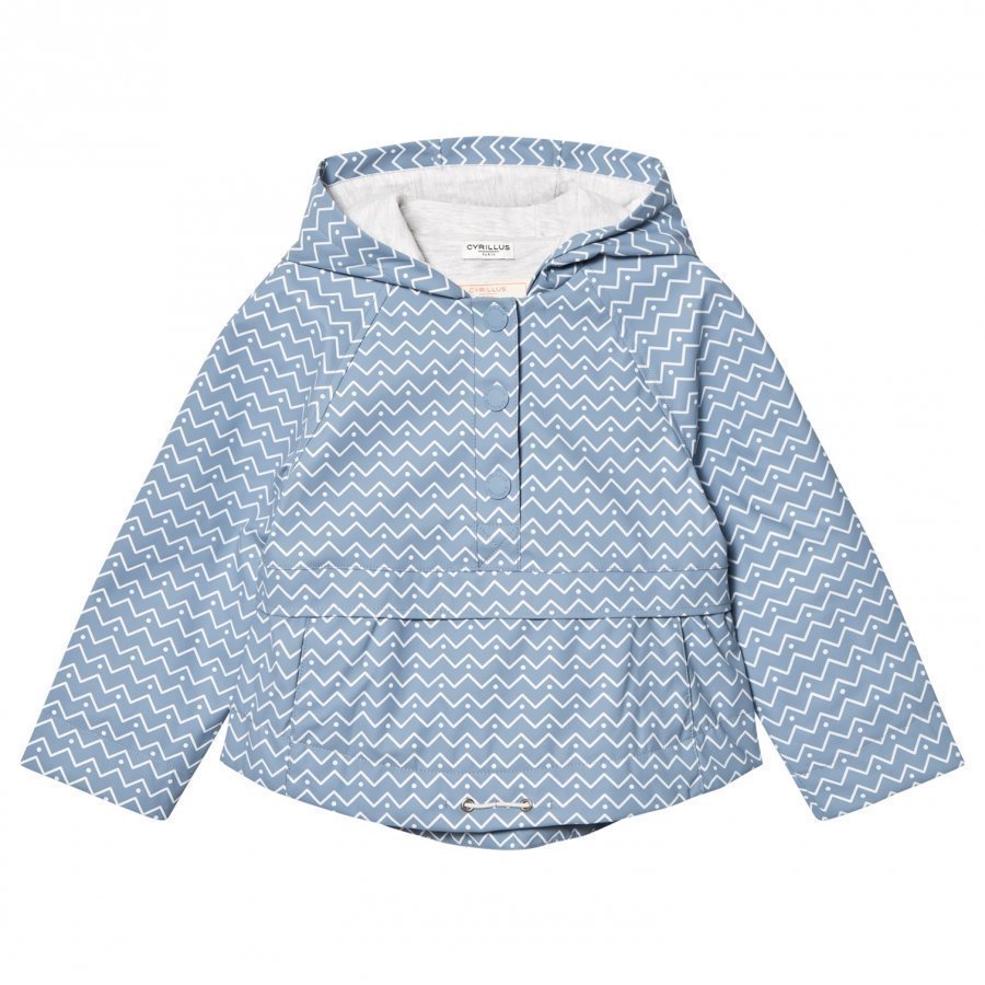 Cyrillus Pale Blue Printed Hooded Raincoat Sadetakki