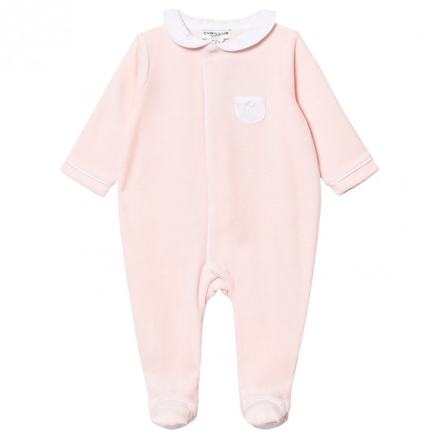 Cyrillus Pale Pink Velour Footed Baby Body