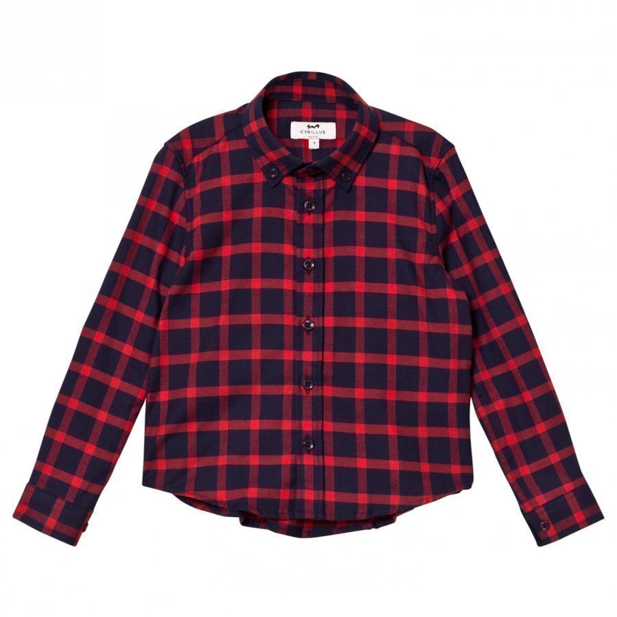 Cyrillus Red/Navy Check Long Sleeve Shirt Kauluspaita