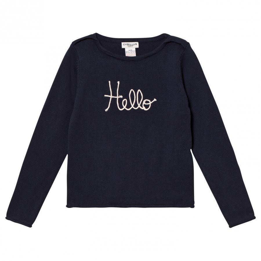 Cyrillus Type Embroidered Sweater Navy Paita