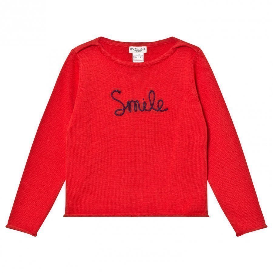 Cyrillus Type Embroidered Sweater Red Paita