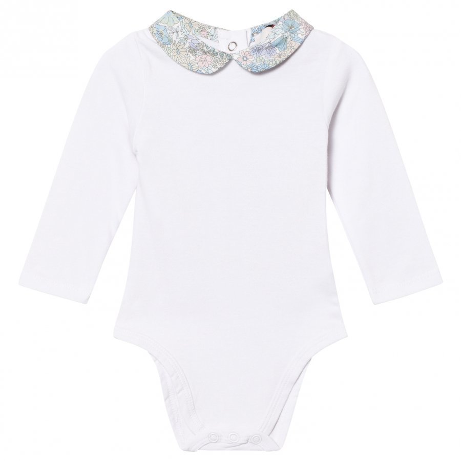 Cyrillus White Long Sleeve Baby Body With Liberty Collar Body