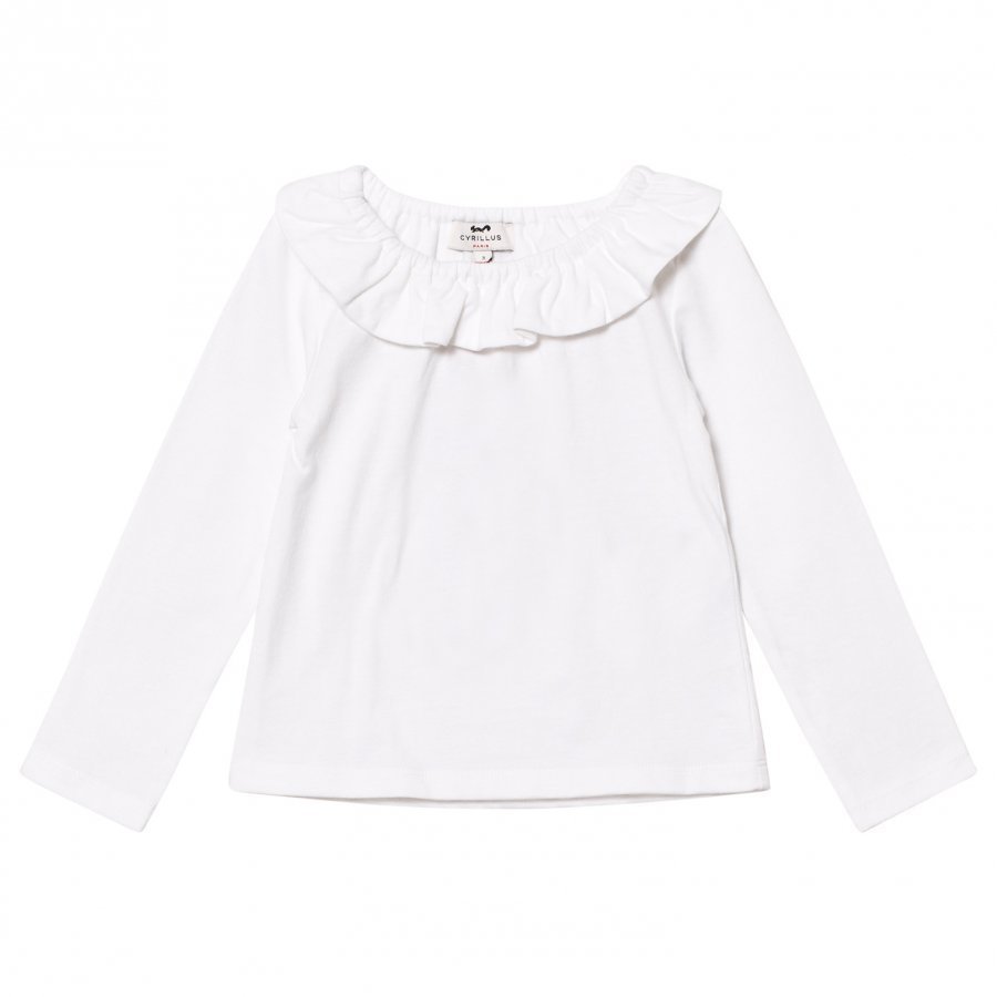 Cyrillus White Pierrot Collar Tee Pitkähihainen T-Paita