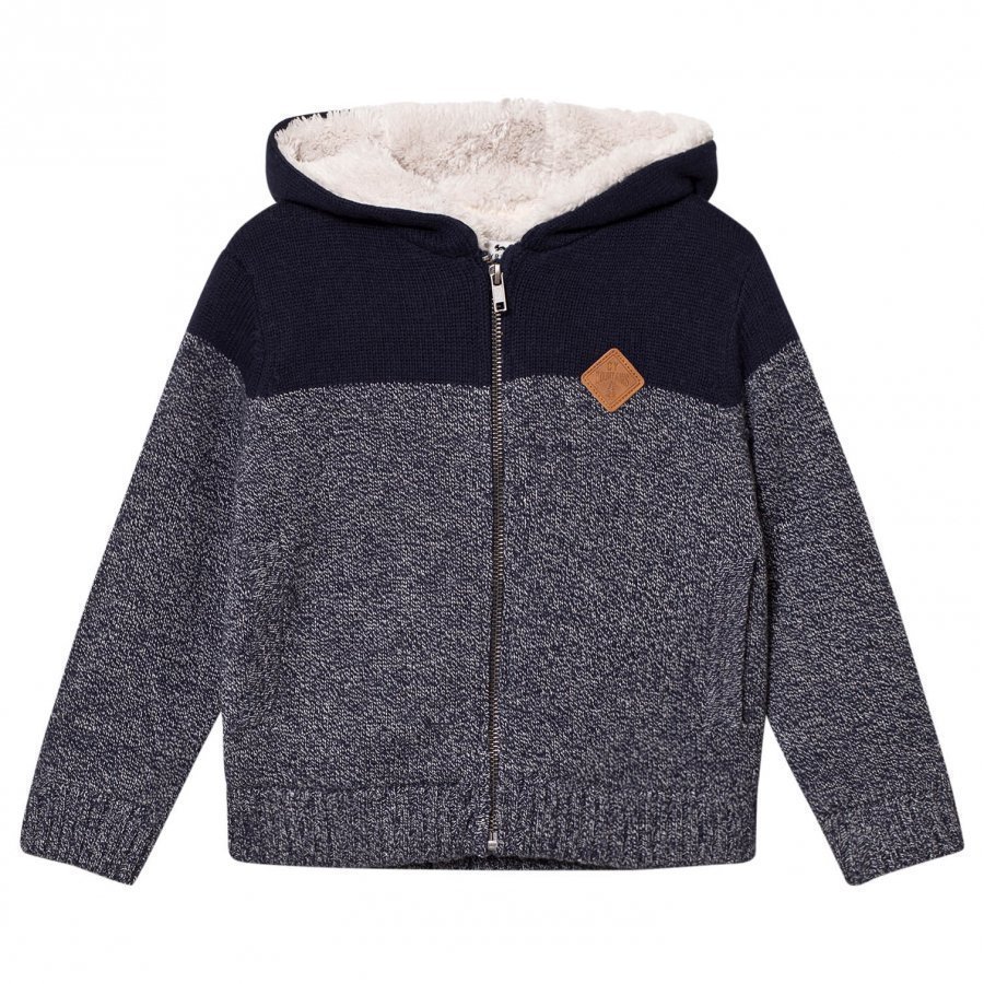 Cyrillus White/Navy Sherpa Lined Hoodie Huppari