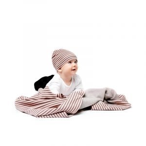 Design House Stockholm Cotton Stripe Peite Ja Myssy Roosa / Khaki