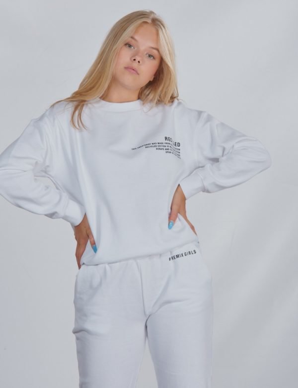 Designers Remix Girls Lr Logan Text Sweat Neule Valkoinen