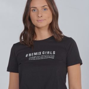 Designers Remix Girls Lr Stanley Text Tee T-Paita Sininen