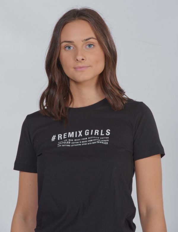 Designers Remix Girls Lr Stanley Text Tee T-Paita Sininen