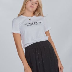 Designers Remix Girls Lr Stanley Text Tee T-Paita Valkoinen