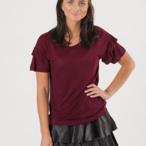 Designers Remix Girls New Blos Ruffle Tee T-Paita Punainen