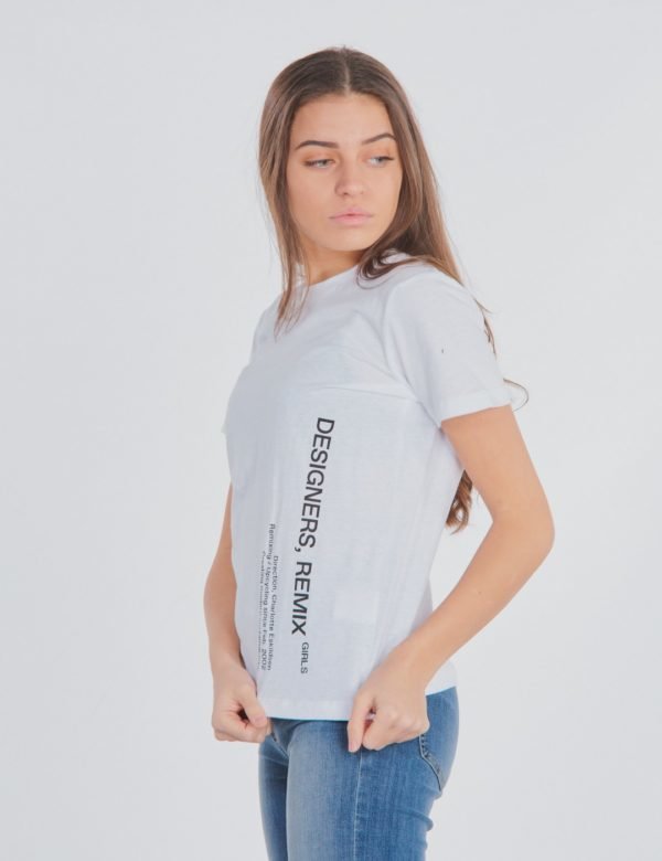 Designers Remix Girls Stanley Side Logo Tee T-Paita Valkoinen