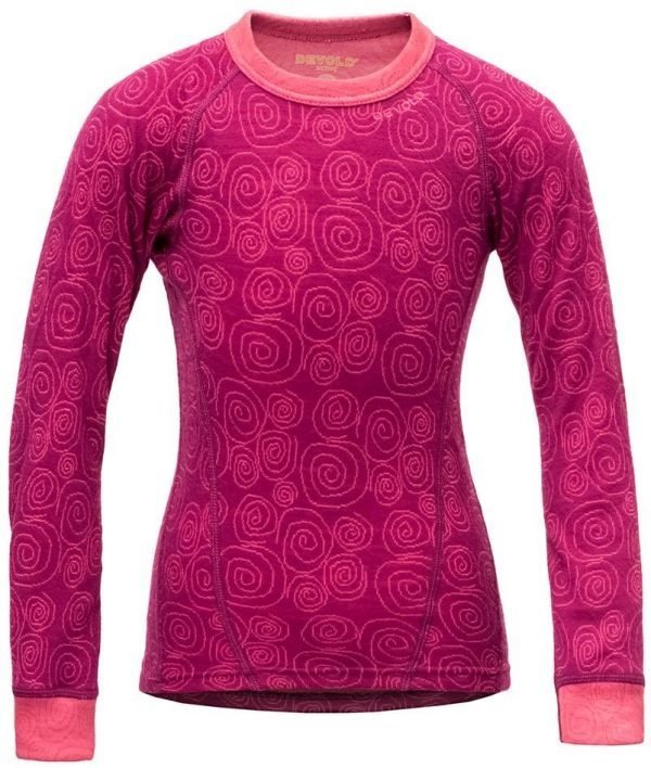 Devold Active Kid Shirt Kerrastopaita Plum