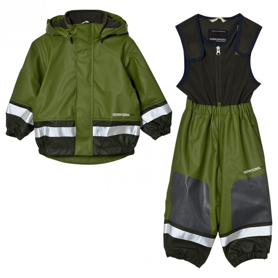 Didriksons Boardman Kids Rain Set Turtle Green Sadesetti