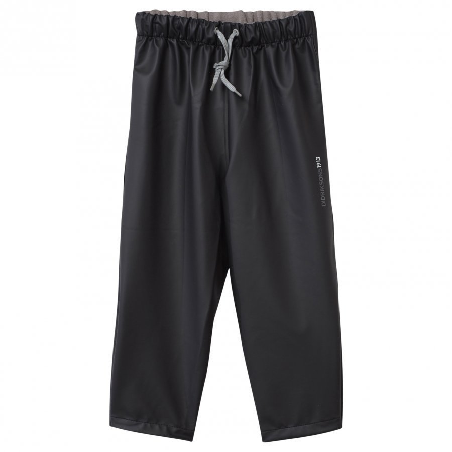 Didriksons Midjeman Kid's Rain Pants Black Sadehousut