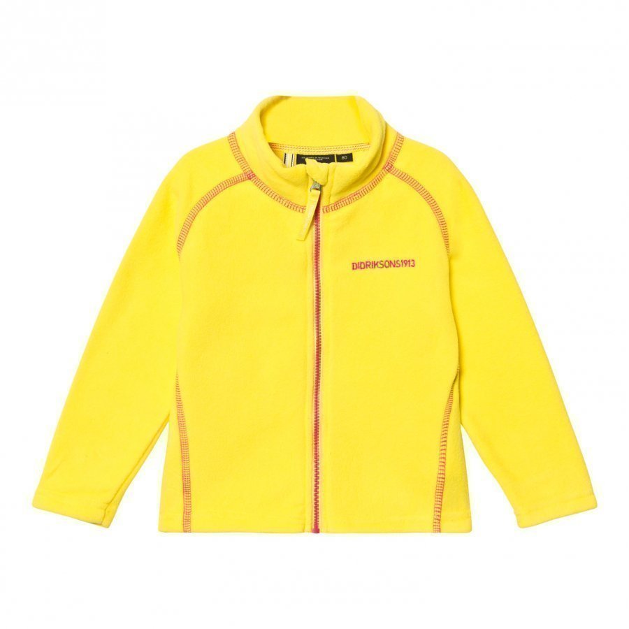 Didriksons Monte Kids Fleece Jacket Gorse Yellow Fleece Takki