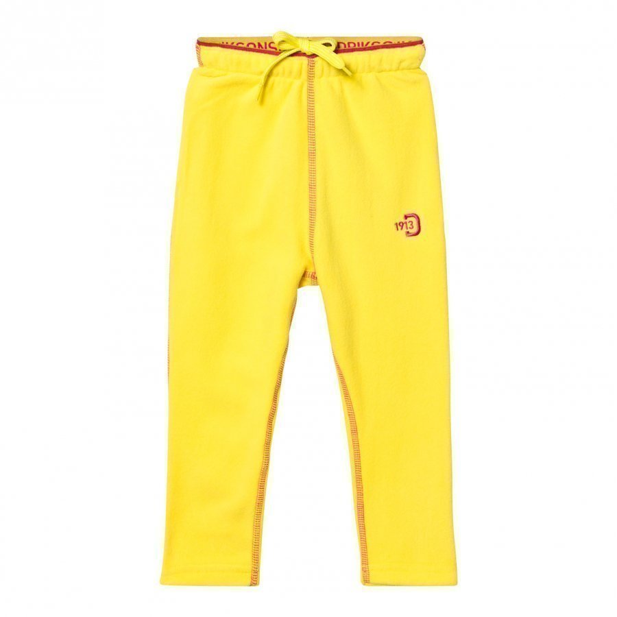 Didriksons Monte Kids Fleece Pants Gorse Yellow Fleece Housut