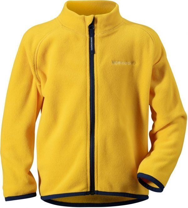 Didriksons Monte Kids Mircofleece Jacket Fleecetakki Keltainen