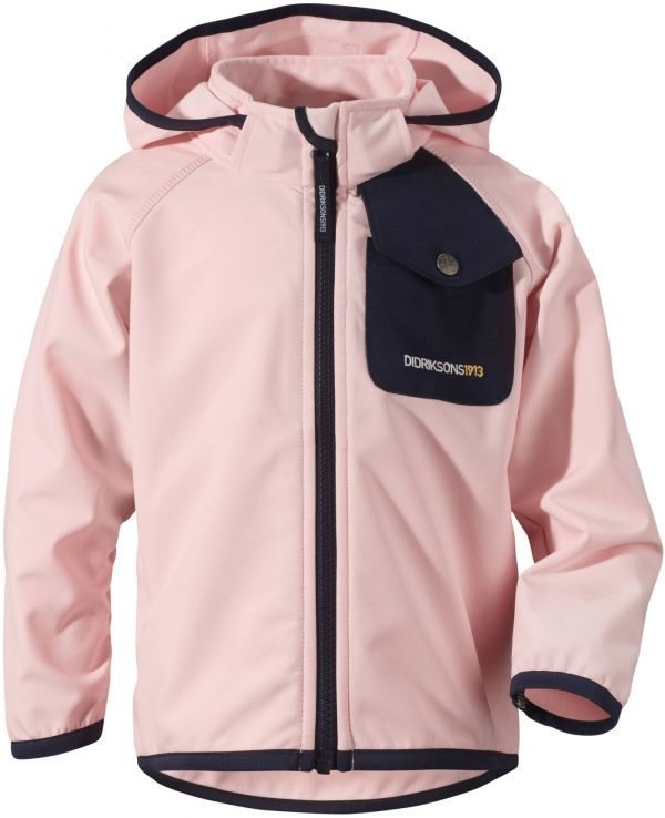 Didriksons Otego Kid's Jacket Softshell Takki Vaaleanpunainen