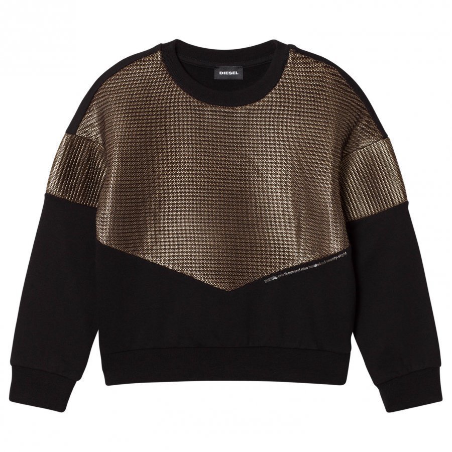 Diesel Black And Gold Knit Sweaters Oloasun Paita