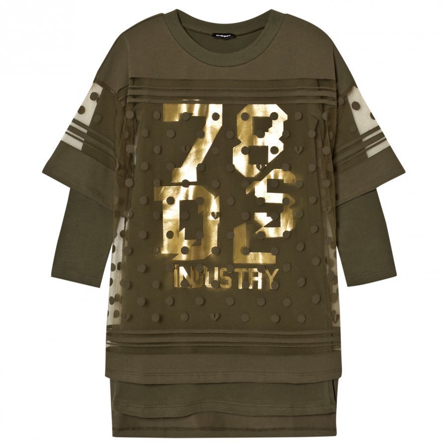 Diesel Green 78 Gs Logo Knit Dress Mekko