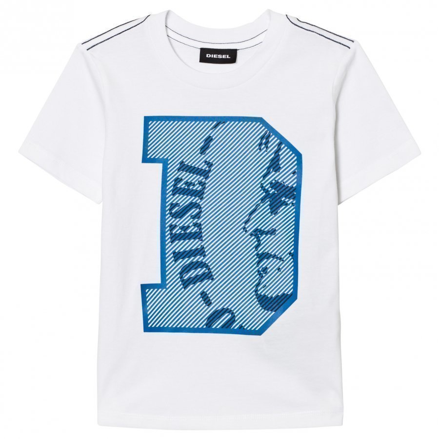 Diesel White D Logo Tee T-Paita