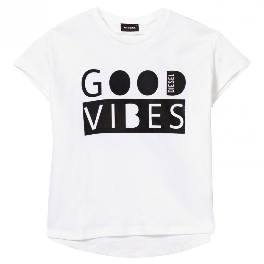 Diesel White Good Vibes Oversize Tee T-Paita