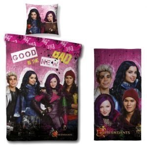 Disney Descendants Pussilakanasetti 150 x 210 cm + Kylpypyyhe 70 x 140 cm Pinkki Paketti