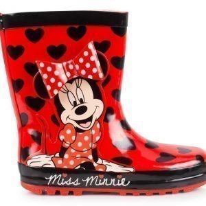 Disney Minnie Mouse Kumisaappaat Sydämet Punainen/musta