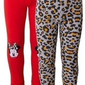 Disney Minnie Mouse Leggingsit 2 paria Kuviollinen/Red