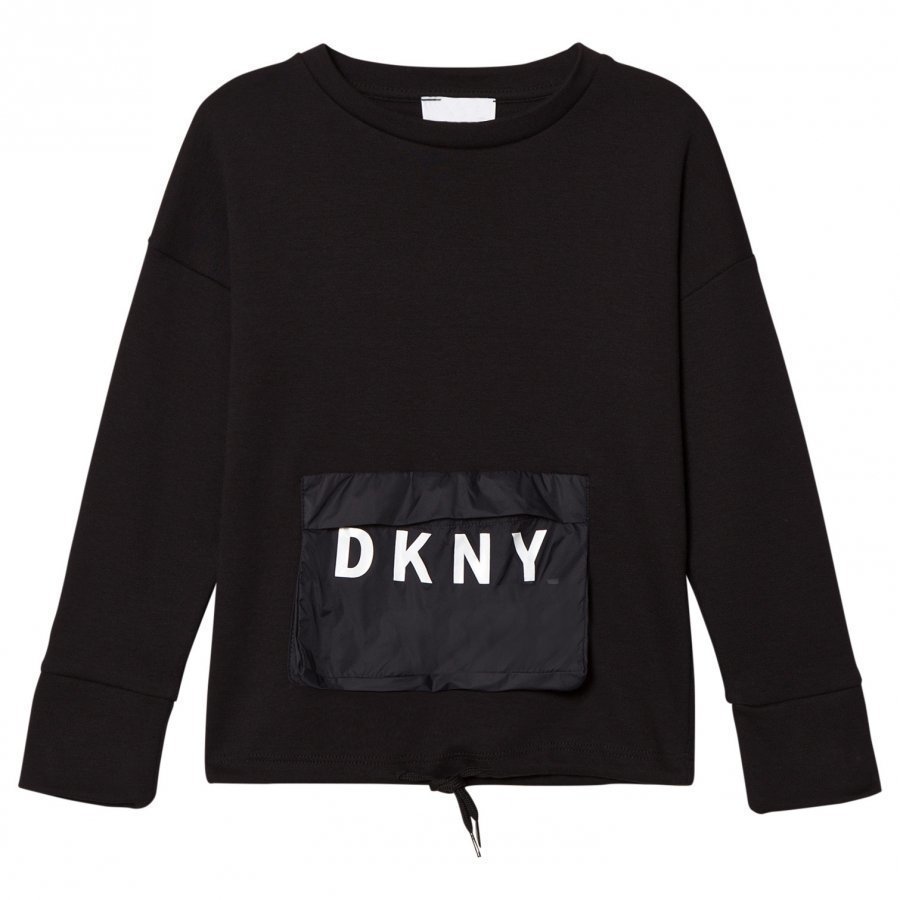 Dkny Black Branded Pocket Top T-Paita