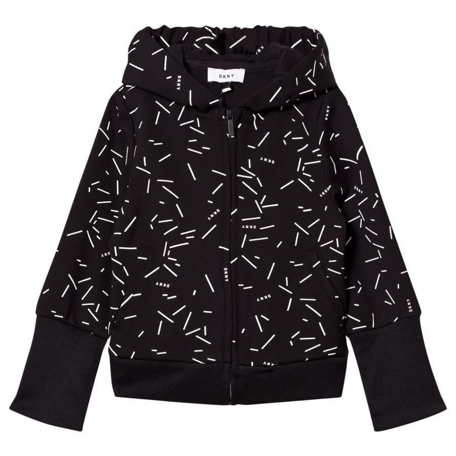 Dkny Black Confetti Print Branded Hoody Huppari