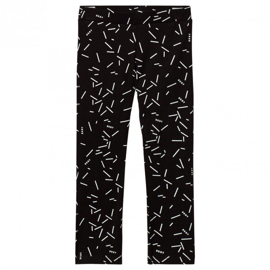 Dkny Black Confetti Print Leggings Legginsit